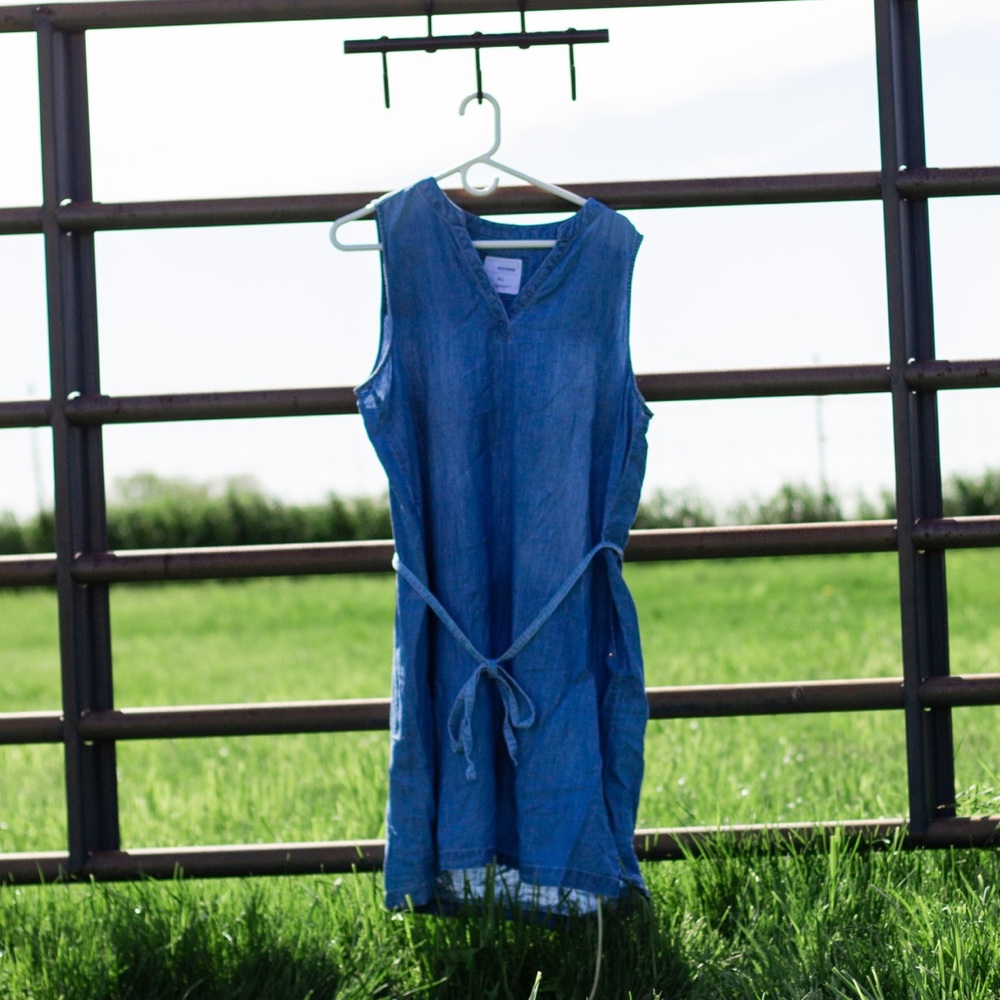Sonoma Tie Up Denim Sleeveless Dress